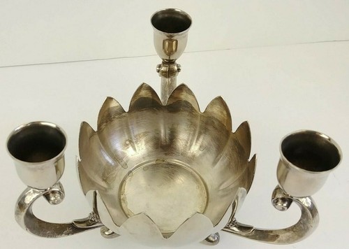 Vtg 3 Candle Holder Wedding Decor Flower Frog Center Piece Dinner Party Event - Picture 6 of 10