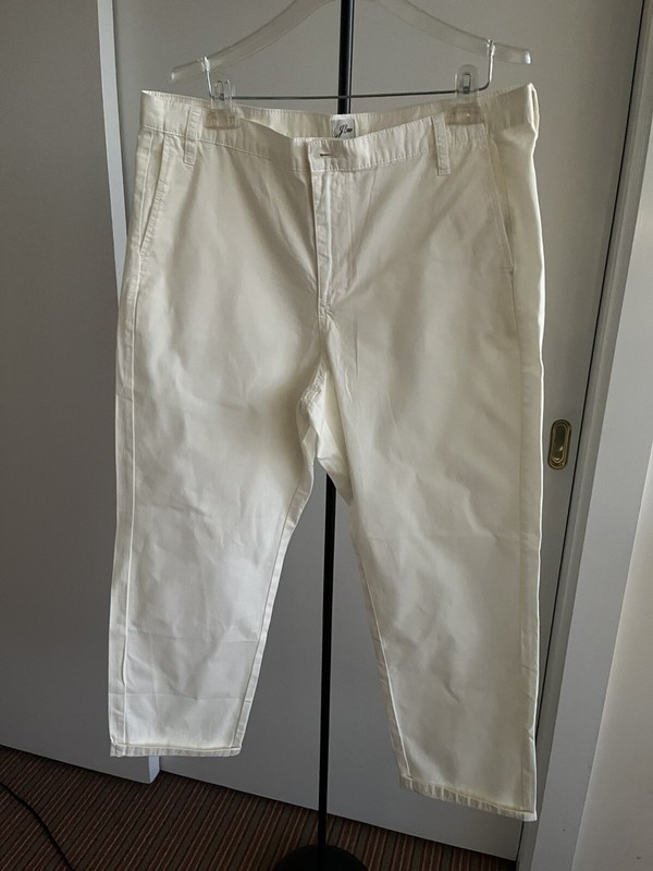 J. Crew Women's Straight Leg Pant Cotton Chino Natural Ivory Color Size 32 NWT