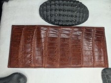 Wild American Alligator Tri fold Wallet gator swamp skin leather hide NV15