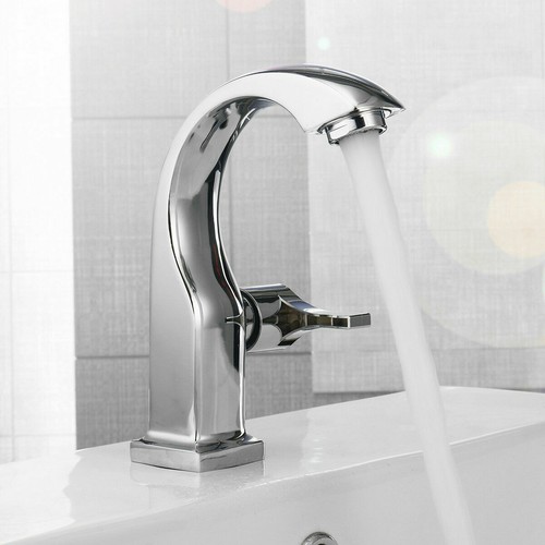 Chrome Kitchen Bathroom Basin Copper Tap Single Handle Spout Sink Bath Faucet - Afbeelding 1 van 6