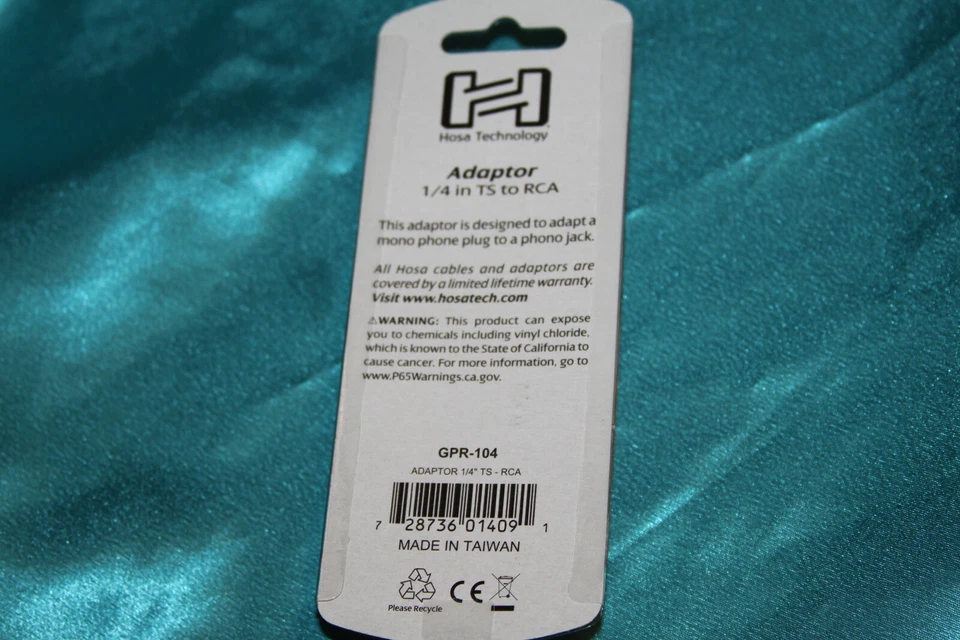 Hosa 1/4" Female to Male RCA Adapter, GPR-104 - Image 3 of 3