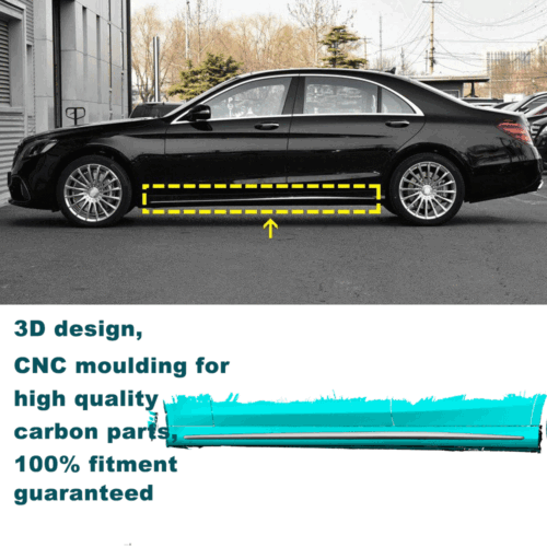 Umbral lateral de carbono umbral enfoque para Mercedes Clase S W222 S550 S63 - Imagen 5 de 13