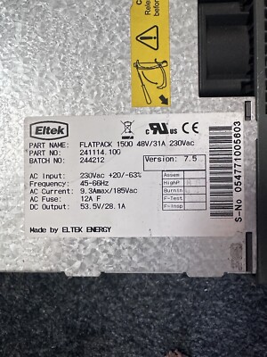 FLATPACK 1500 48V  31A  230Vac    Communication Power Rectifier