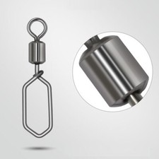 Conector de señuelo de gancho de pesca de acero inoxidable 50/100 piezas barril giratorio broches de presión de seguridad