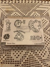 Stampin' Up! Teacher Time 6 Rubber Wood Stamps Retired 2002 Back To School MIB
