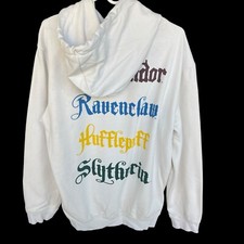 H M Harry Potter Hogwarts Hoodie Adult Medium Cream Wizard Movie Houses