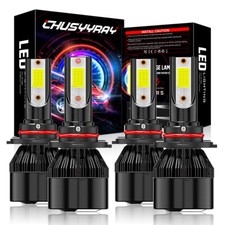 9006 9005 LED Headlight KIT Combo Bulbs 10000K High Low Beam Super Bright White