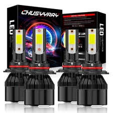 9006 9005 LED Headlight KIT Combo Bulbs 10000K High Low Beam Super Bright White