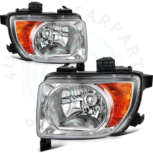 Chrome Left Right Headlights Assembly For 2008-2003 Honda Element 3101-SCV-A21 - Picture 3 of 9