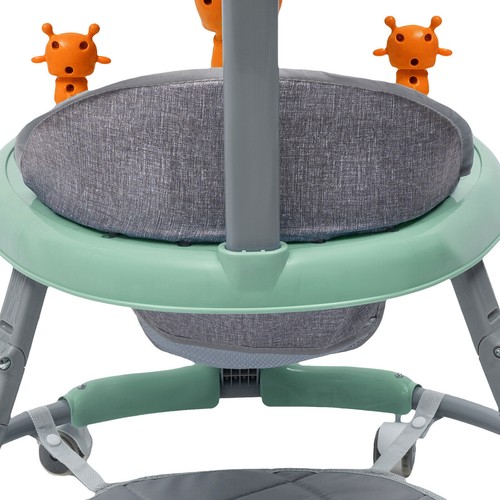 Blue/ Green/ Pink Foldable Baby Walker Padded Toy Sit to Stand PVC Silent Wheel - Picture 15 of 24