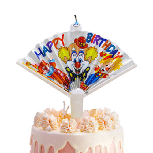 2-10x Birthday Candle W/ Surprise Fan Cake Decorating Unique Novelty Cake Topper
