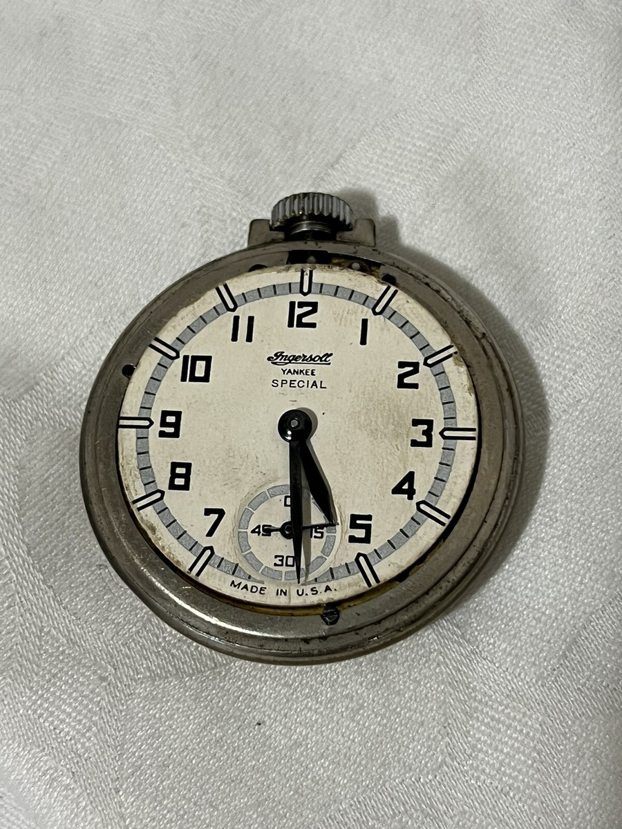 Vintage 1940s Ingersoll Yankee Special Open Face Pocket Vintage 1940s Ingersoll Yankee Special Open Face Pocket