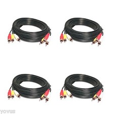 LOT OF 4 NEW TRIPLE 3RCA AUDIO VIDEO AV composite CABLES cord 30 FOOT FT 9 meter