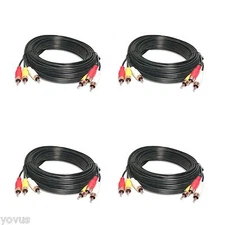 LOT OF 4 NEW TRIPLE 3RCA AUDIO VIDEO AV composite CABLES cord 30 FOOT FT 9 meter