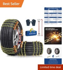 Universal Snow Tire Chains - Durable Alloy Steel for Cars, SUVs & Pickup Trucks