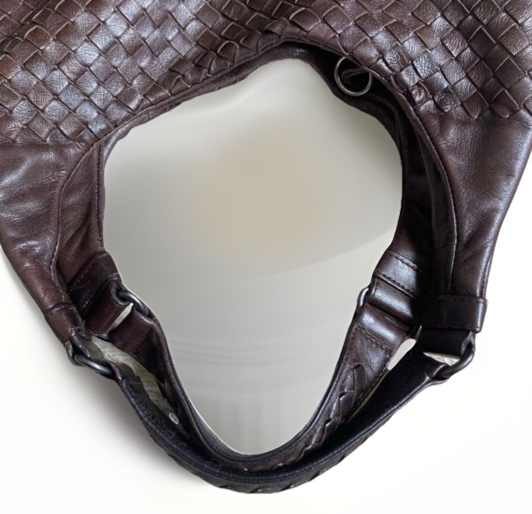 BOTTEGA VENETA Intrecciato Leather Hobo Bag Brown Shoulder Bag Auth thumbnail 11