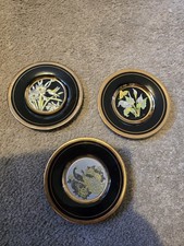 3 x The Art of Chokin 24k Gold Edged Small Plates 10cm