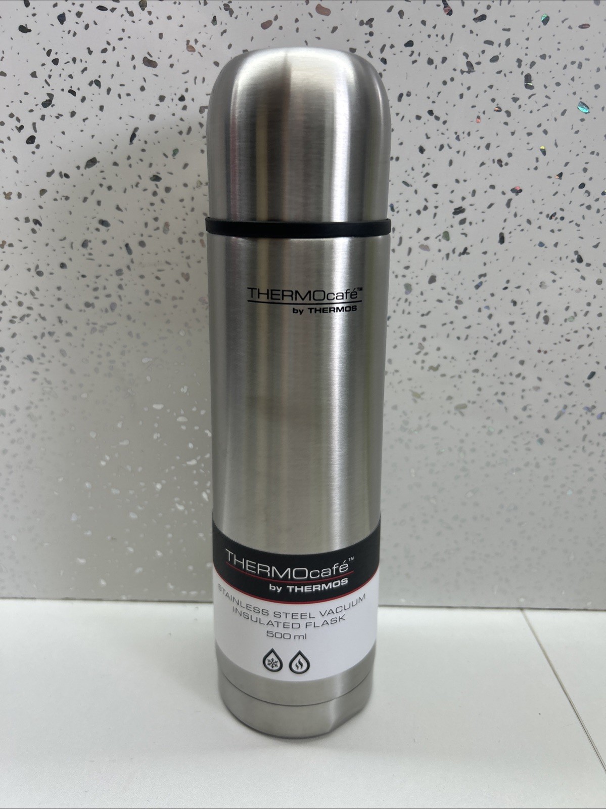 Thermos 181109 Thermocafe 500ml Stainless Steel Flask Silver - Brand New Dented.