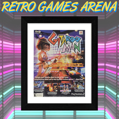 FRAMED 12x14 (Mat 8x10) Gitaroo Man PlayStation 2 PS2 Authentic Magazine Ad