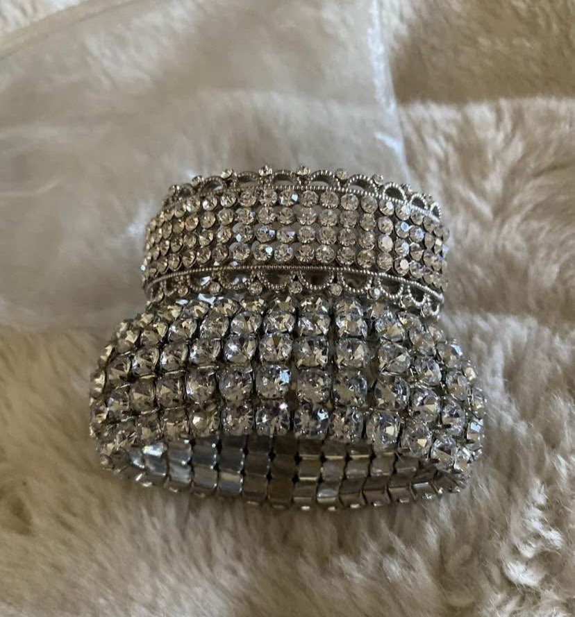 Two Beautiful Rhinestone Bracelets - image 1