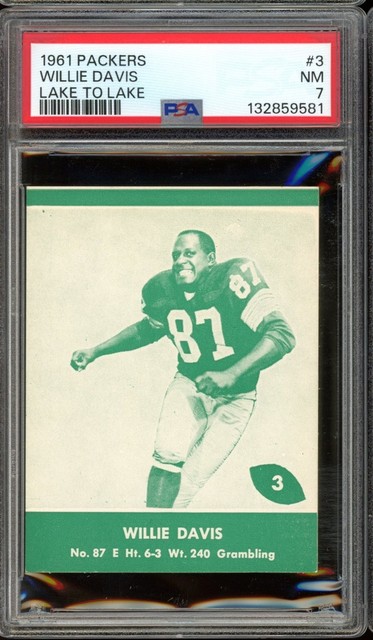 1961 Lake To Lake Packers Football #3 Willie Davis PSA 7