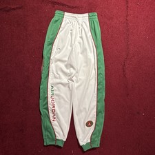 Men  s Air Jordan Sweatsuit Sz Lg S/S Top Med Pants White w red  green trim