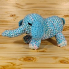Baby Elephant Blue Color Handmade Crochet Valantines Romantic Cute