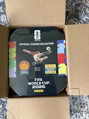 2026 Panini Soccer FIFA World Cup Hardcover Album + 40 Packs Sticker Stadium Box