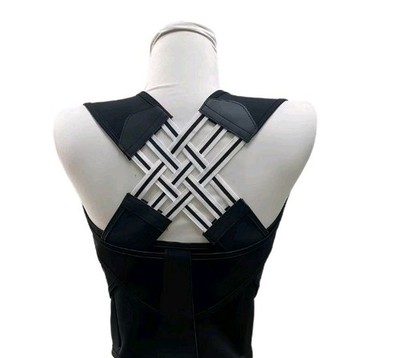 XL Adjustable Black Posture Corrector for Back and Shoulder Support