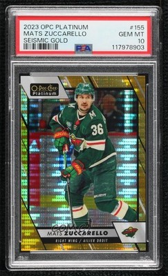 2023 O-Pee-Chee Platinum Seismic Gold 21/50 Mats Zuccarello PSA 10 GEM MT 19o8