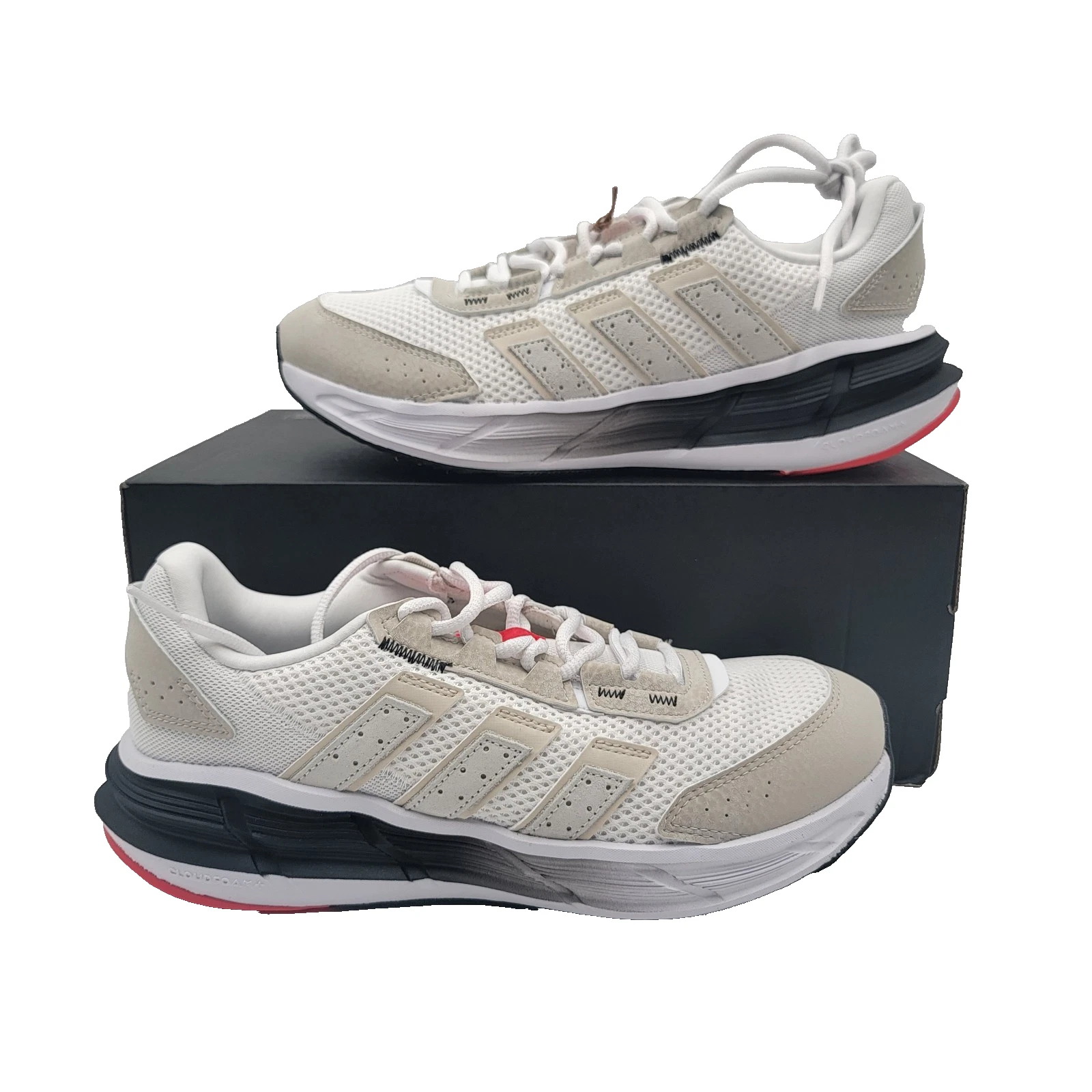 Adidas Astrastar Cloudfoam Men’s Running Shoes White Beige Size 7.5 JQ4479