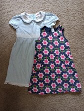 Lot of 2 Dresses Hanna Andersson Stripes Size 110 4 , Gap Kids Flowers Size 5