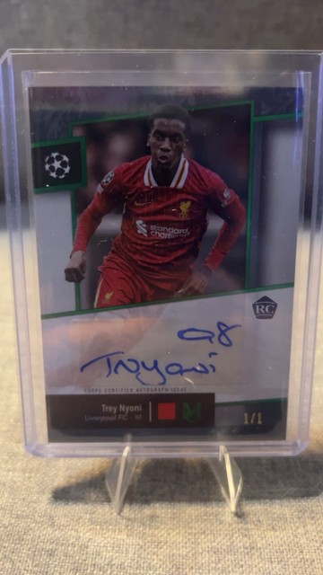 24/25 Topps Museum Collection UCL Trey Nyoni Autograph Card RC #1/1 Emerald