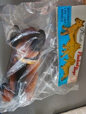 Flocked Vtg Brinn's Nodder Bobblehead Dog Brown Hound Hong Kong NOS