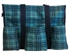 Thirty-One Green & Blue Plaid Zip Top Organizing Utility Tote Bag