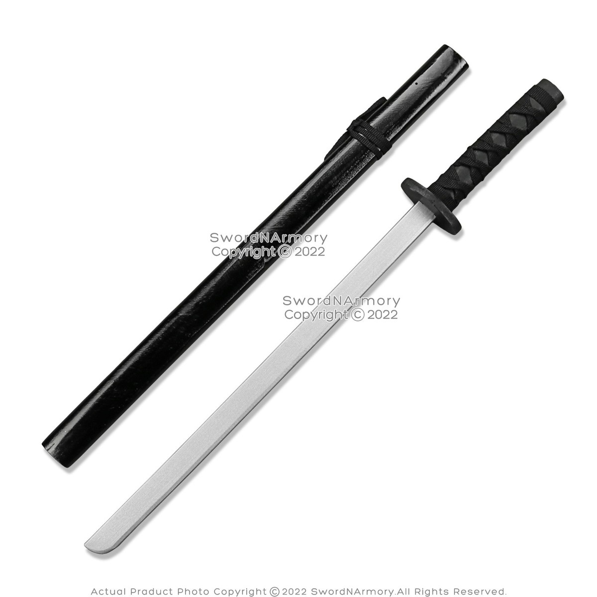 27” Mini-Katana Black Wooden Samurai Ninja Short Sword Knife Prop