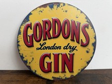 GORDONS GIN LONDON DRY Werbeschild Vintage Re...