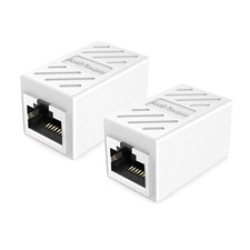 RJ45 Network Coupler, 2 Pack Ethernet in Line LAN Connector Plugs for Cat5 Ca...