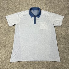 Lululemon Polo Shirt Mens XL Blue Gray Stretch Pocket Performance Athletic