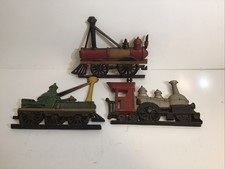 Vintage Sexton 1969 Cast Metal Train Wall Hangings Set of 3 Made in the USA