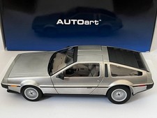 DeLorean DMC-12 Silver Autoart 1/18 Diecast Model Car 79916 Authentic In Box