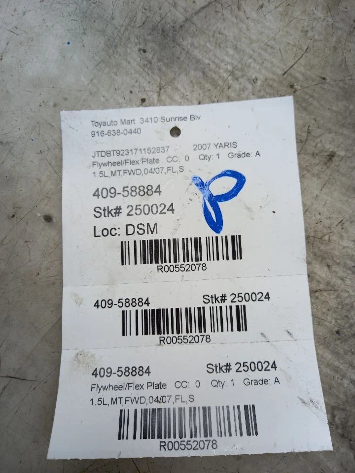 06-19 TOYOTA YARIS S 1.5L VOLANTE PLACA FLEXÍVEL TRANSMISSÃO MANUAL - Imagem 4 de 4