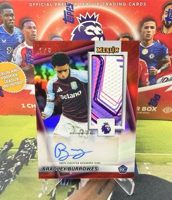 Topps Merlin 2026 Prem Bradley Burrowed 1/5 Matchball Signatures Auto