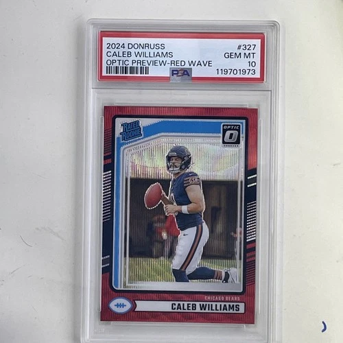 2024 Panini Donruss Caleb Williams #327 Optic Preview Red Wave PSA 10