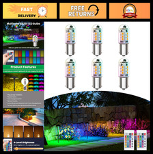 Color Changing RGB LED Bulbs 12V, Dimmable Warm White  15 Colors, Weatherproof,