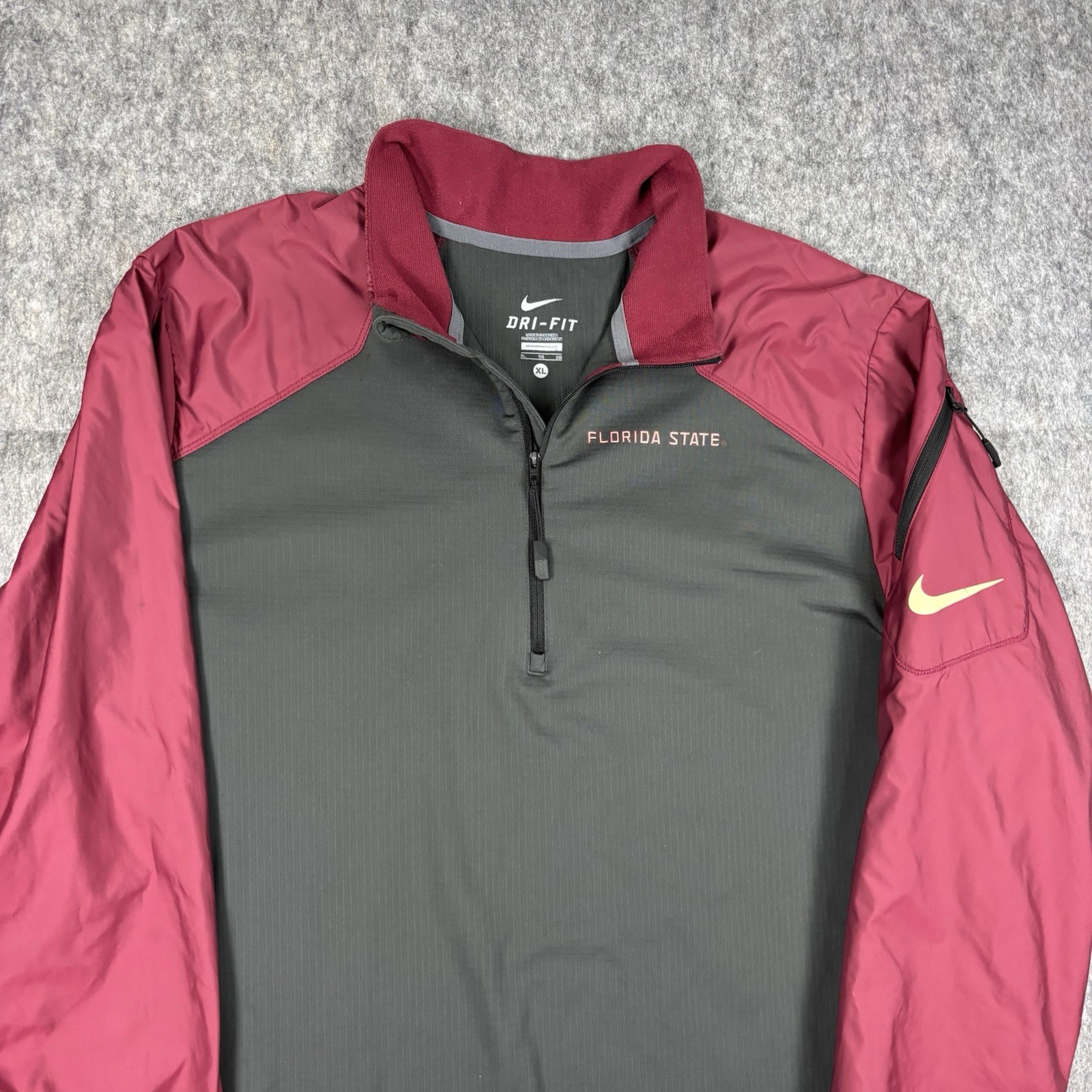 SACAI X NIKE Nike Florida State Seminoles Giacca 1 4 Zip Uomo XL FSU Grigio Marrone NCAA