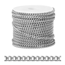 66 Ft Stainless Steel Curb Chains Bulk For Jewelry Making 3mm 304 Stainless St