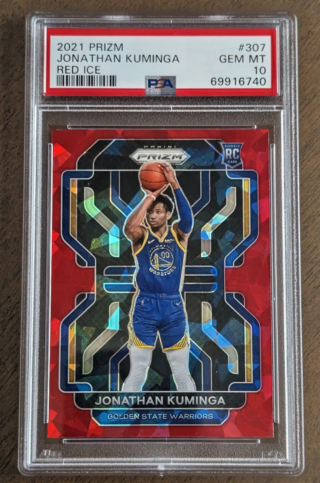 Jonathan Kuminga 2021 Prizm Red Ice #307 PSA 10 GEM MT 💎 Rookie RC Warriors
