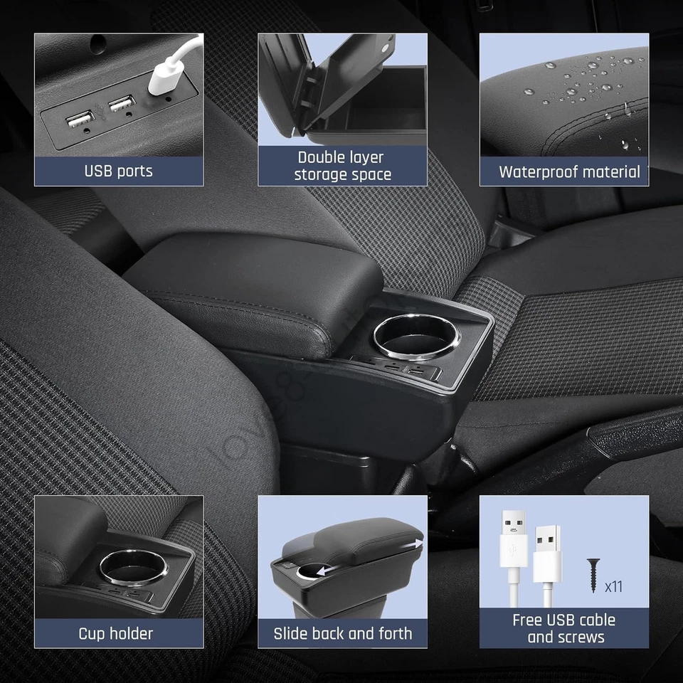 New 2004-2006 Toyota bB Scion xB Center Console Armrest Box with 6 USB Ports Foto 2 de 4