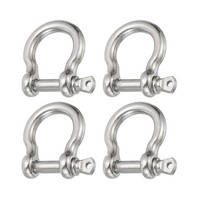 "4Pcs 304 Edelstahl SchraubstiftschäKel, Geschweifter SchäKel, 5Mm, 3/16\", 353 Lb"
